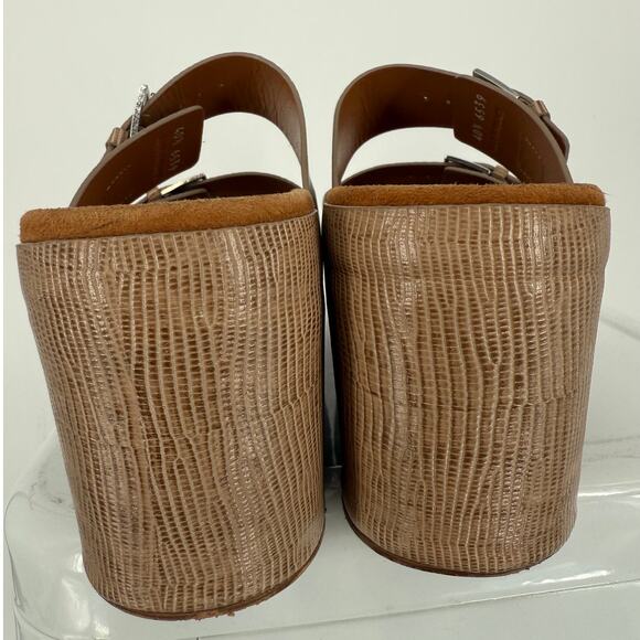 Robert Clergerie Platform Sandal Esme in Sand Size 40.5 Buckle Slide Tan Brown - Picture 5 of 9